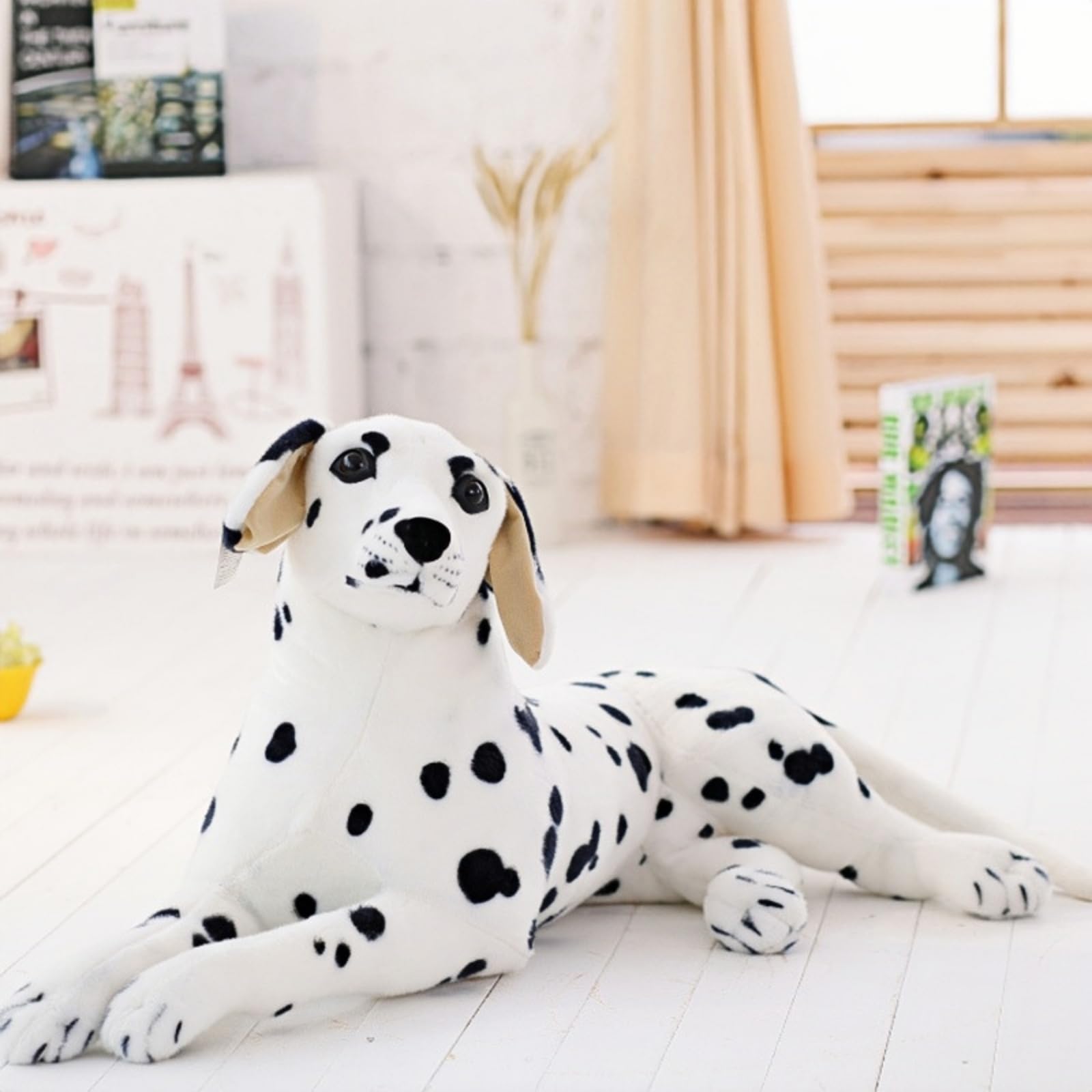 Peluche, Perro dálmata Juguetes de Peluche Suaves Perro Realista Peluches Regalo(Standing Posture,40cm)