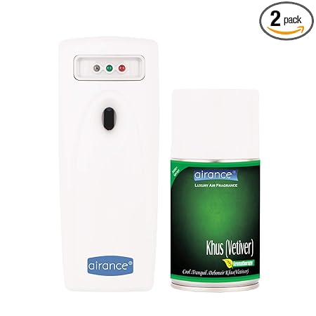Airance Automatic Room Freshener Electronic Spray/Air Freshener Machine/Fragrance Aroma Aerosol Perfume Dispenser A3 with Refill - Khus(Vetiver) - 250 ML