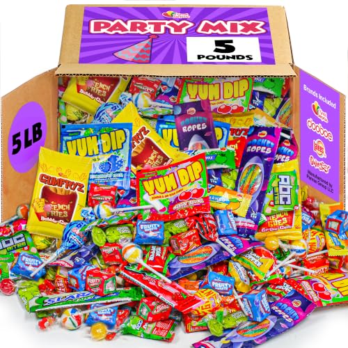 Bulk Candy Assortment, 5 lb Individually Wrapped Parade Mix for Piñatas