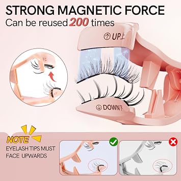 Magnetic Eyelashes with Applicator Natural Reusable Soft Magnetic Lashes Without Eyeliner, Glue-free False Eyelashes Lightweight, Waterproof, Easy to Wear, No Makeup Remover Required(Beauty Style)