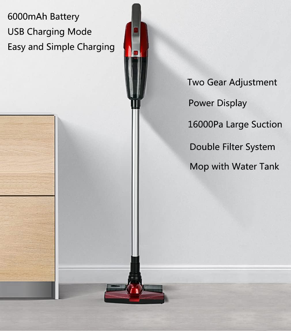 Cordless Wet Dry Vacuum Cleaner and Mop All in One, Light Weight Powerful Stick Vacuum Cleaner and Mop, One-Step Cleaning, Rechargeable Upright Vacuum Cleaner for Home Hard Floor Pet Hair (W