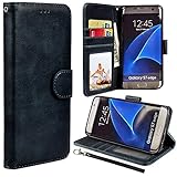 S7 Edge Case, Galaxy S7 Edge Wallet Case, UrSpeedtekLive Luxury PU Leather Flip Wallet Case Cover with Card Slots Magnetic Closer & Kickstand for Samsung Galaxy S7 Edge - Black