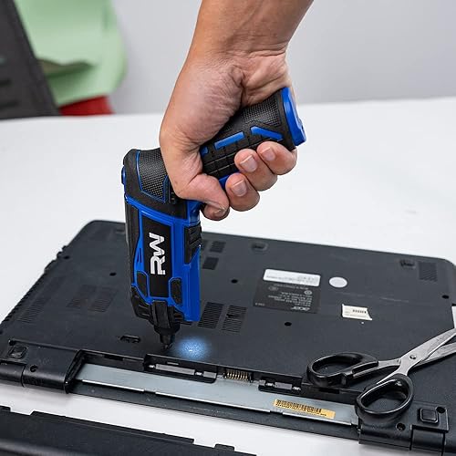 Miniatura 5 de RealWork Destornillador eléctrico, destornillador inalámbrico de 4 V con batería recargable de iones de litio de 1500 mAh, incluye punta de