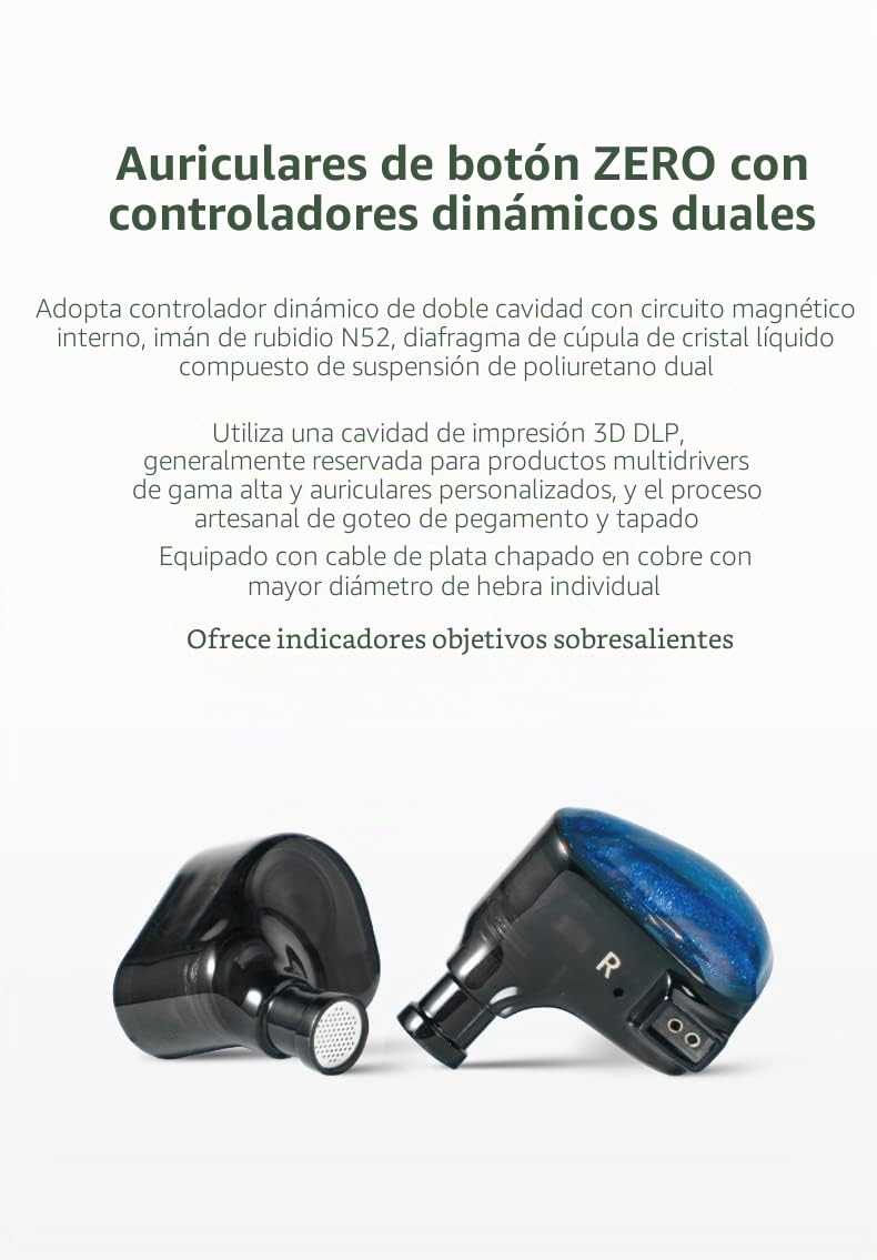 Fanmusic TRUTHEAR x Crinacle Zero - Auriculares intraurales con Dos Controladores dinámicos y Cable de 2 Pines 0,78