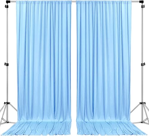 AK TRADING CO. Cortinas telón de fondo de poliéster de 10pies x 8pies con bolsillos para varillas, decoración de ventana para bodas, fiestas y