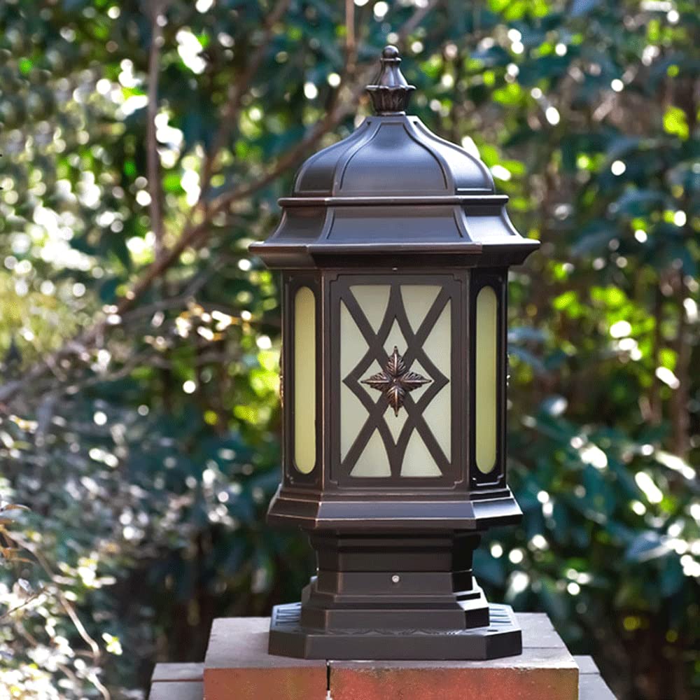 Słupki ogrodowe zewnętrzne światło, nowoczesne patio filar światła lampa podłogowa E26 60W tradycyjna oprawa słupkowa wodoodporna lampa podłogowa Vintage do montażu na molo do ogrodzenia