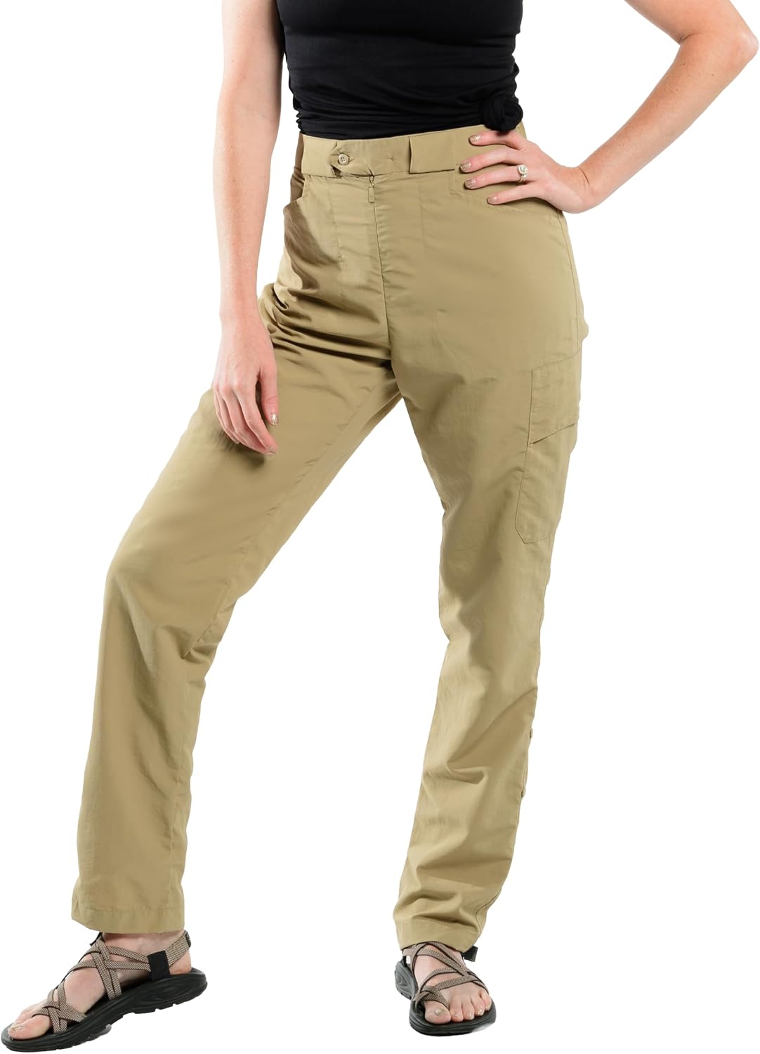 Hiking Pants for Women, Front to Back Zipper for Outdoor Pee Privacy, Outdoor Bathroom Access Without Dropping Pants