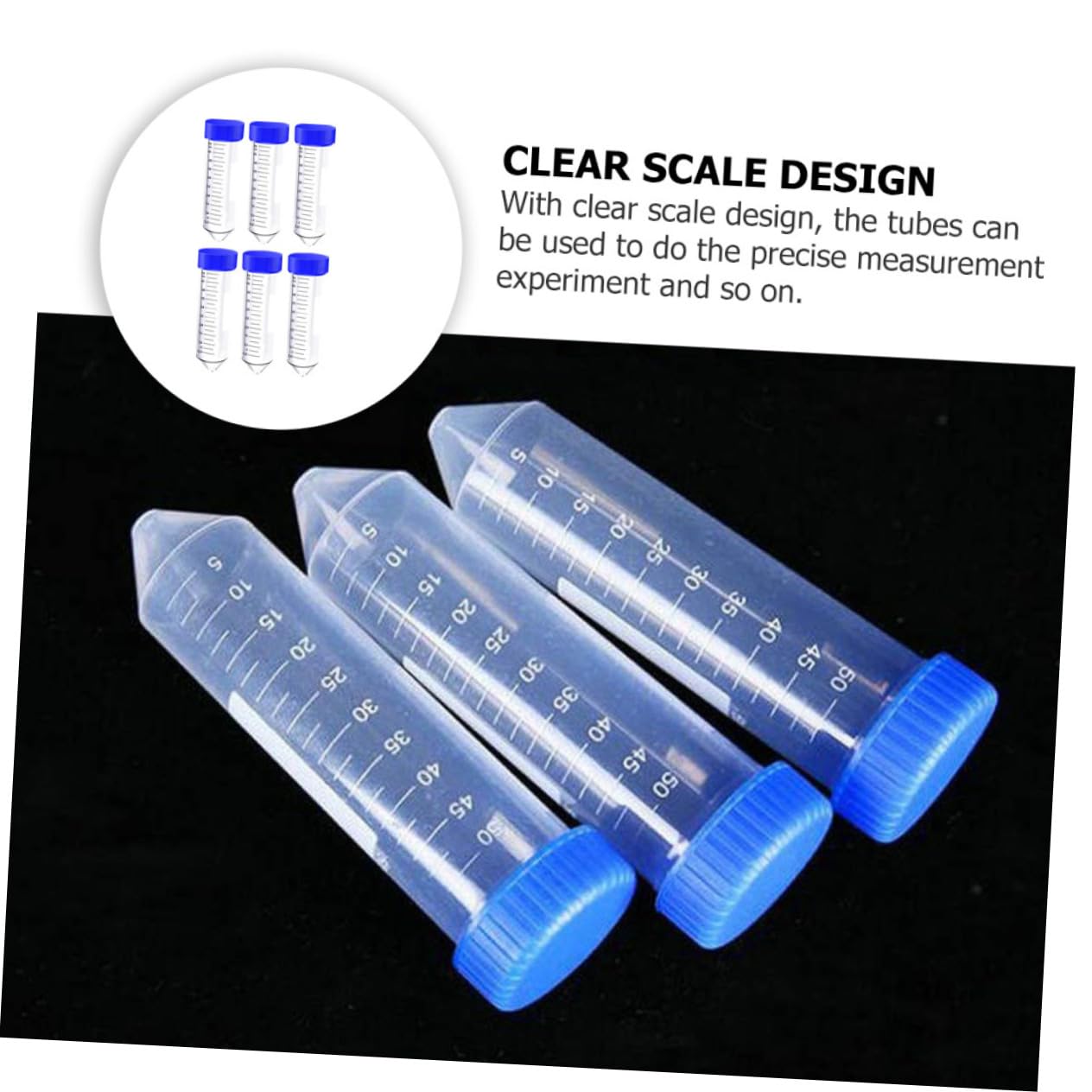 Cabilock Provette Centrifughe Coniche Blu 50ml in Plastica, 50 Pezzi | Scala Chiara, Tappi a Vite, Posizioni Ventilate e Chiuse, per Biologia Molecolare e Biochimica Colore Casuale