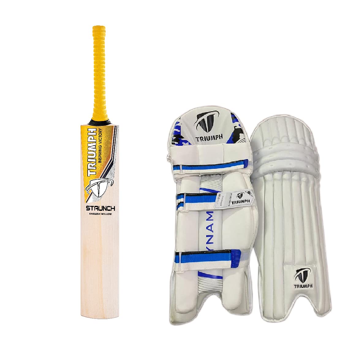 Triumph Staunch English Willow Cricket Bat Mens With Dynamo Batting Legguard R/H-image-35
