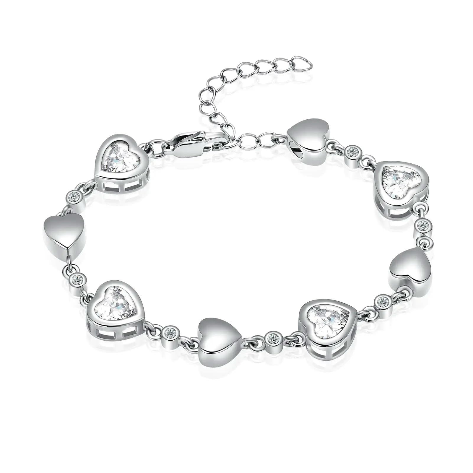 Bracelet urne funéraire cœur acier pour garder un être cher près de soi