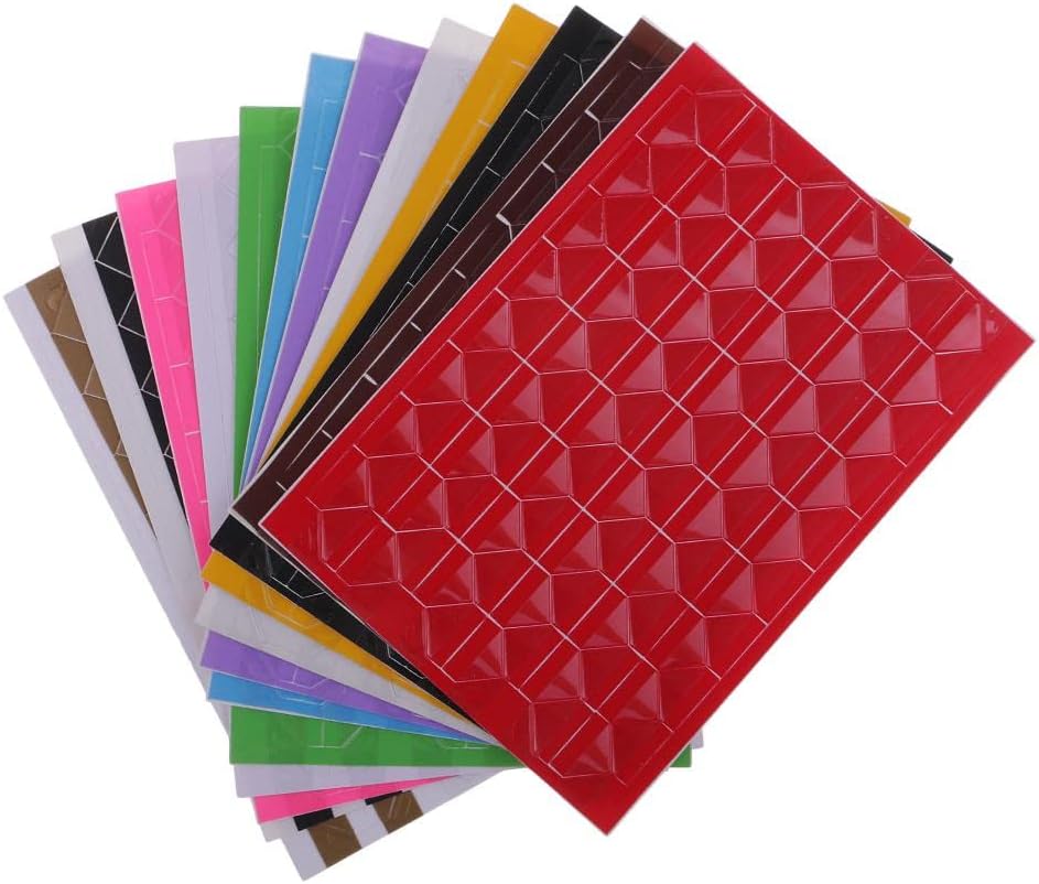 12sheets Photo Album Corner Stickers in 12 Colors Each Sheet 102 Pieces