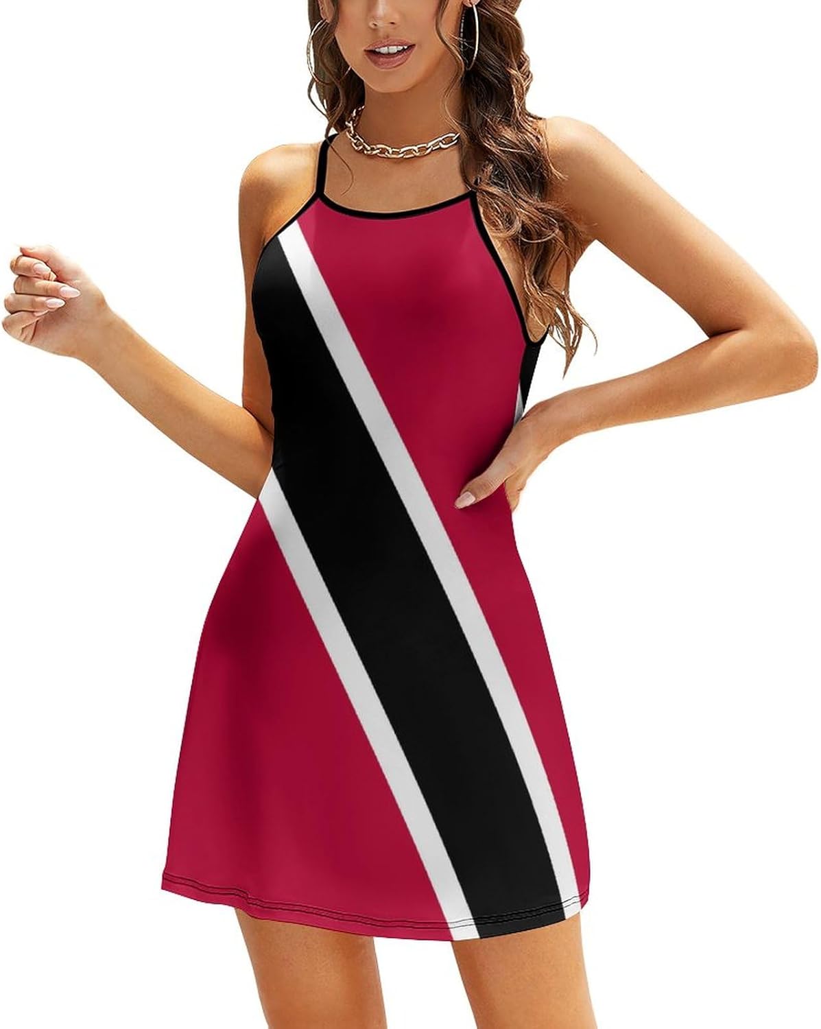 Fattyeery Elegant Casual Long Dress Uganda Flag Girls Summer Sunshine Beach Skirts for Womens