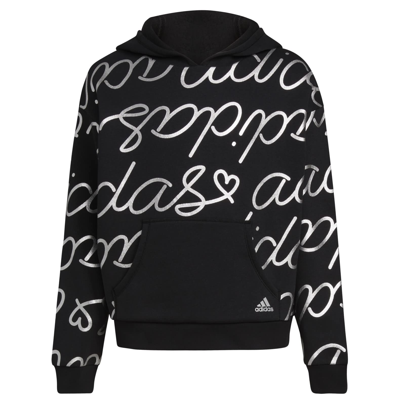 adidas Felpa con cappuccio in pile con stampa allover da ragazza