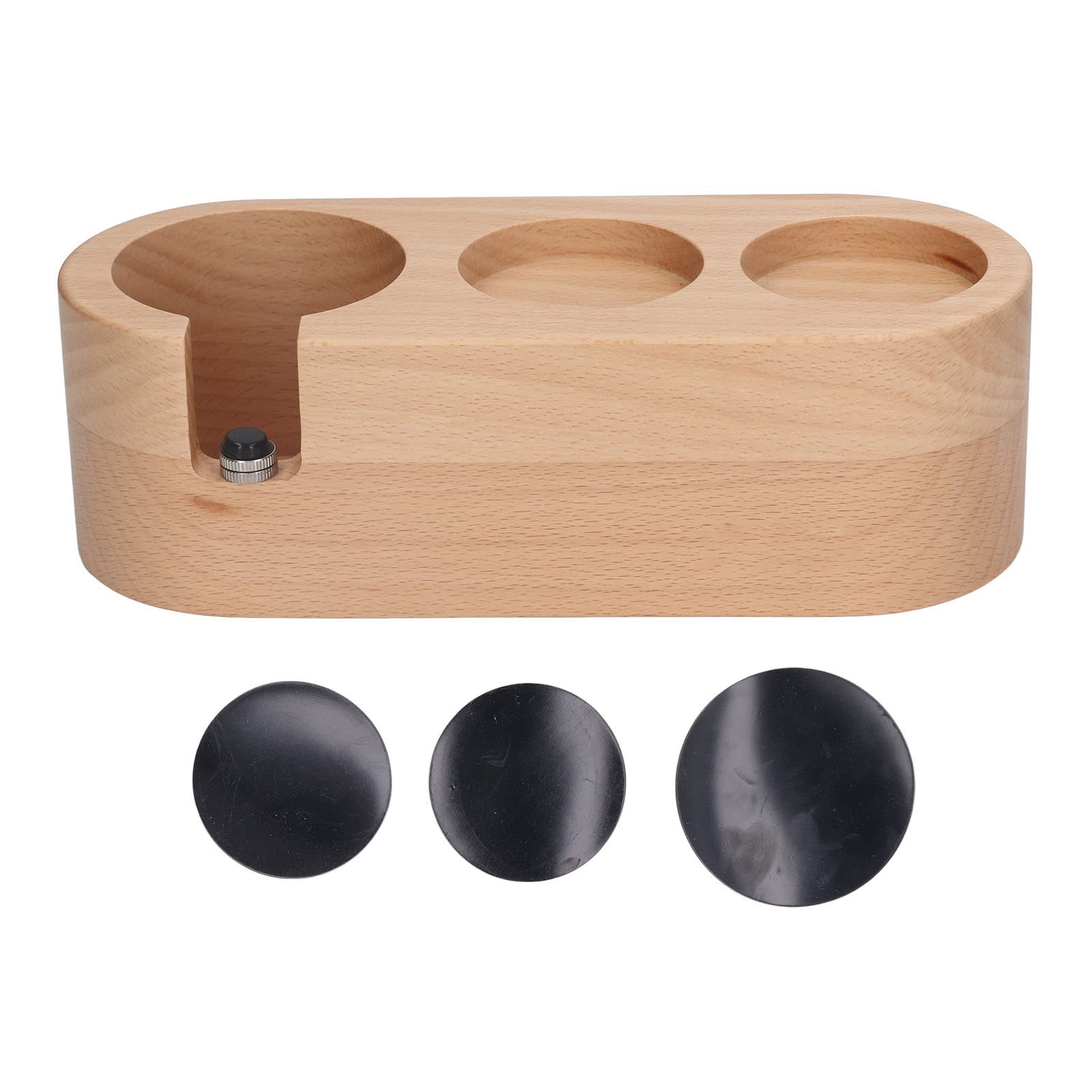 Kaffeefilter-Manipulationshalter aus Holz, 3 Löcher, Kaffeefilter-Manipulationshalter, verhindert Verrutschen, Espresso-Tamper-Halter, Ständer für die Kaffeezubereitung (51mm)