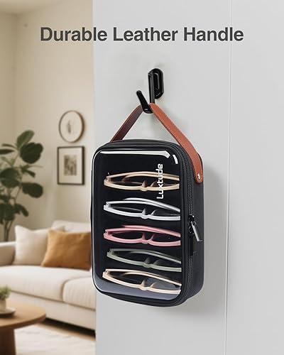 Miniatura 5 de Luxtude Travel Sunglasses Organizer Case for Women Men, Glasses Case Multiple Pairs wAdjustable Slot, Clear Sunglass Storage