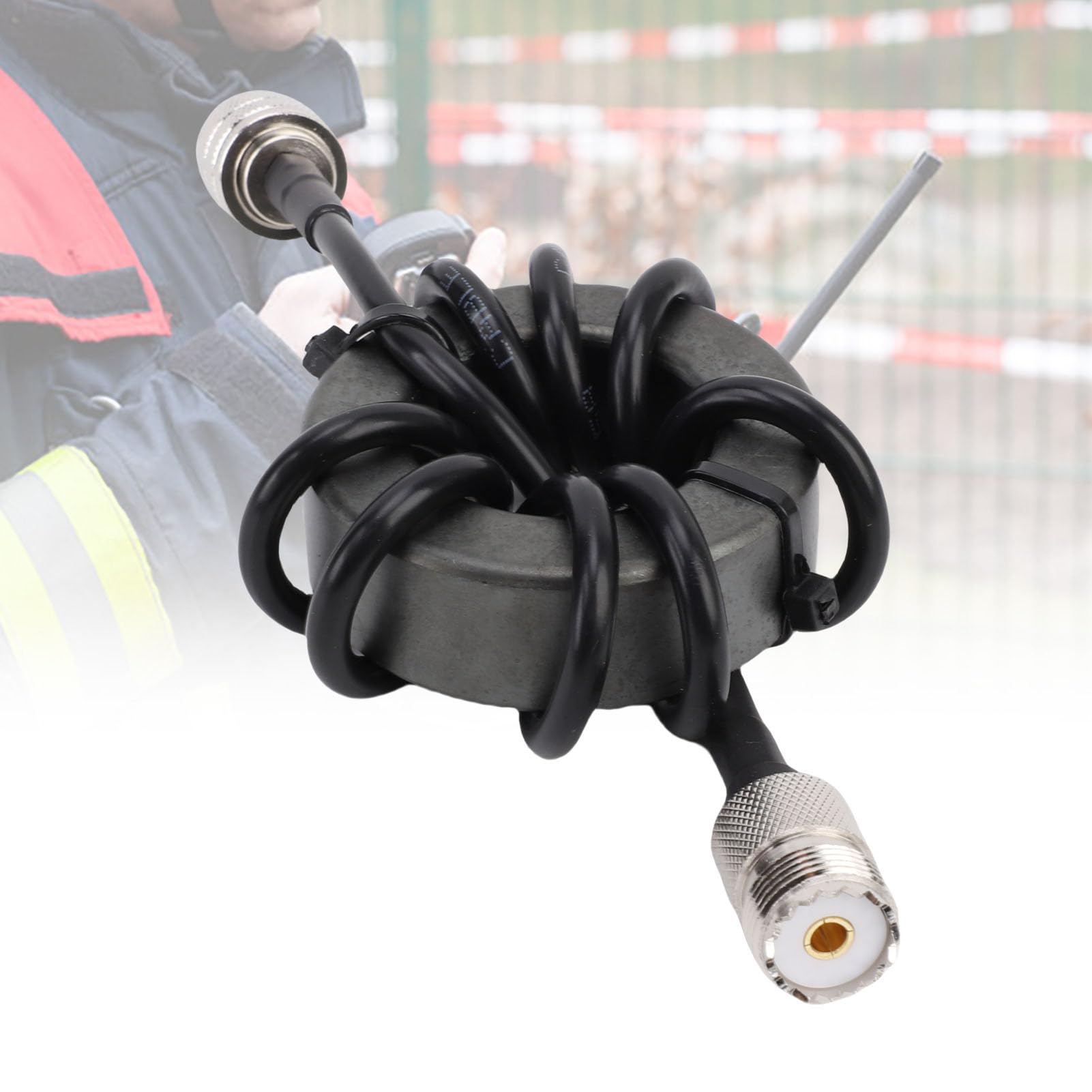 Bewinner ZP614 EM43 HF Pierścień Magnetyczny Dławik 1,8-30 MHz, 150 W PEP 1: 1 Balun, Tryb Wspólny, Złącze PL259-SO239, Plug Play for HAM Radio Antena