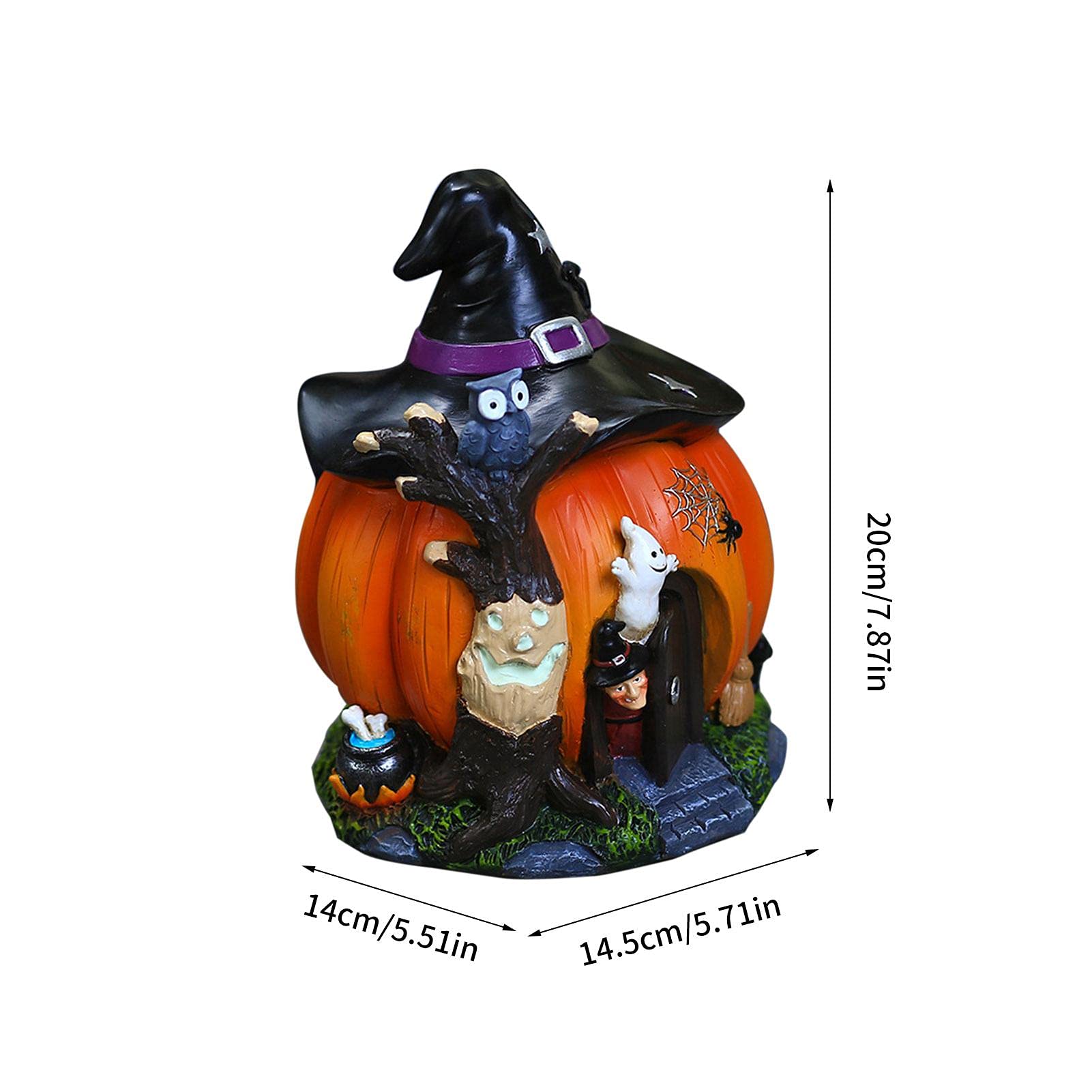 Wysokiej jakości domek z dyni z żywicy - idealny do dekoracji na Halloween