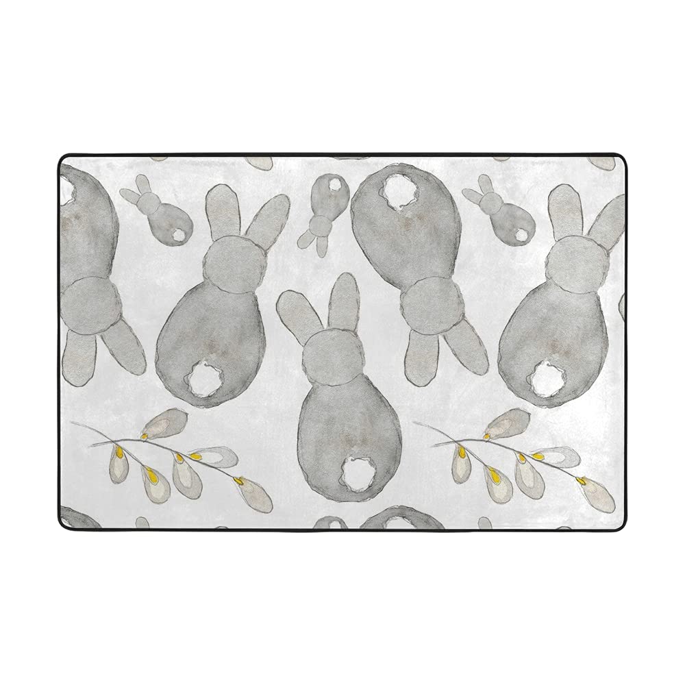 Grand tapis de sol gris en velours doux 152x99 cm CHEHONG