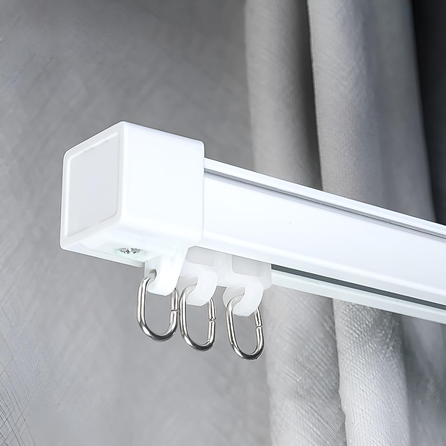 Heavy Duty Aluminium Curtain Track System - Quiet Sliding Curtain Rails for Room Divider, Ceiling/Wall Mounted, 180cm (2x90cm) - Ideal for Windows & Dividers