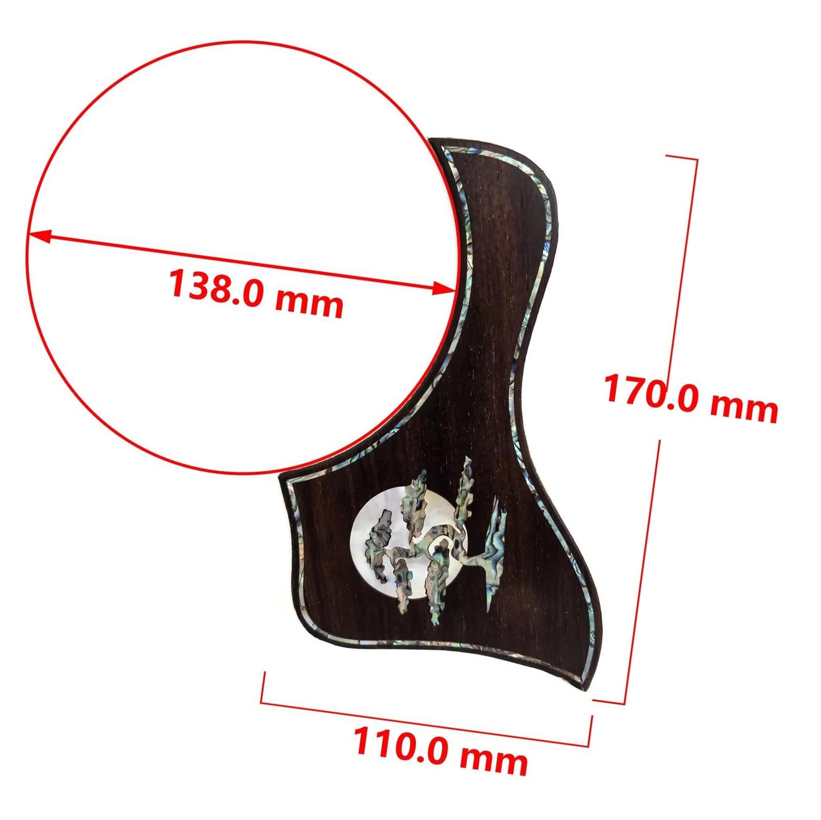 Pickguard do gitary akustycznej dla początkujących Ręcznie inkrustowana płytka ochronna do gitary akustycznej z palisandru Trwała nieodkształcalna