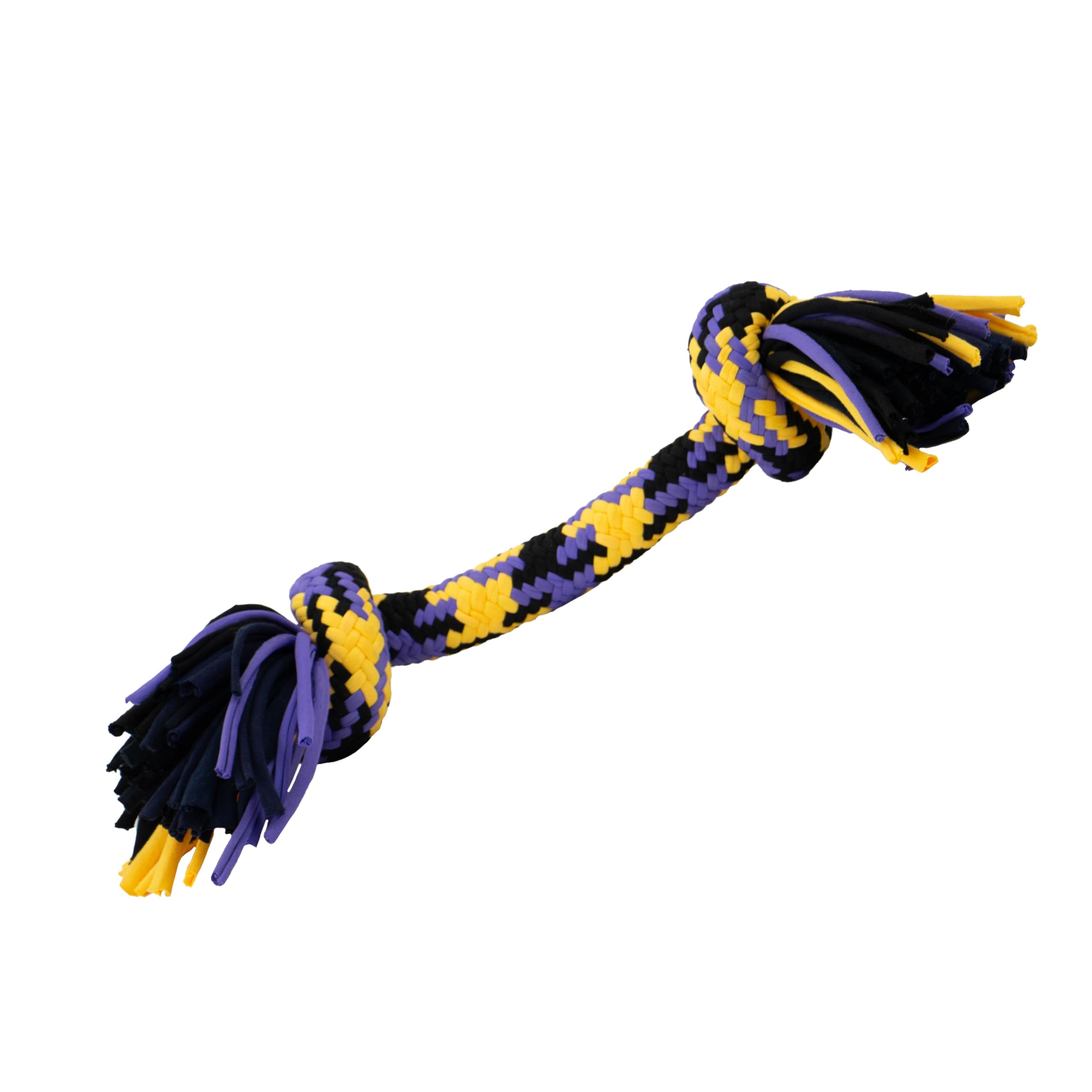 Ancol Playtime Tricolored T-Shirt Rope Ball Dog Toy - 39cm Tug Toy - Great for Chewing, Dental Health & Interactive Play