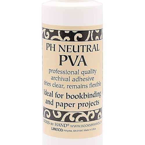 Miniatura 2 de Books by Hand, Pegamento adhesivo PVA neutro PH, ajuste rápido, re-humedecable, se coloca plano, se seca transparente, ideal para encuadernar papel