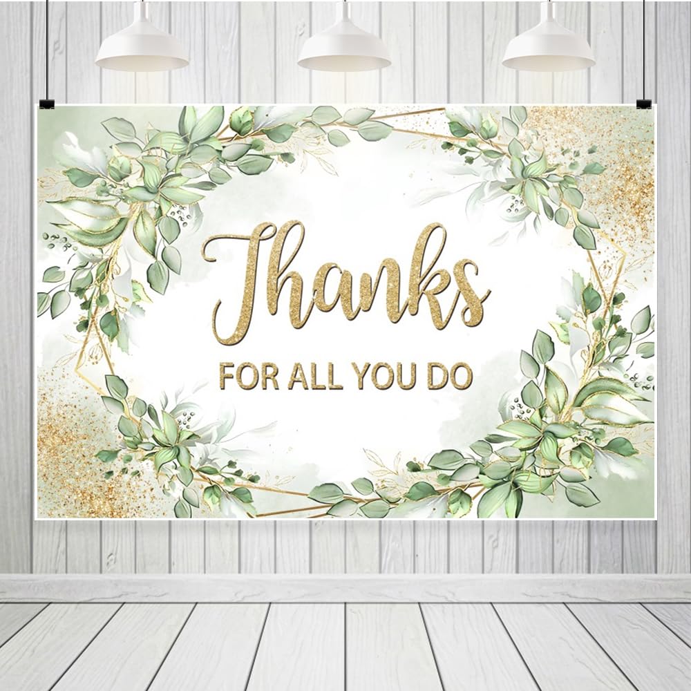 Leowefowa Fondali fotografici con scritta "Thank for All You Do", in vinile, 2,4 x 1,2 m, con scritta in lingua inglese "Thank for All You Do", per fotografie, insegnanti, medici, per pensionamento
