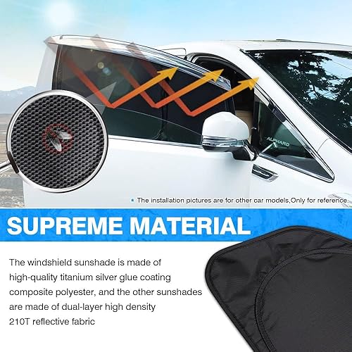 Miniatura 79 de T TGBROS Juego completo de persianas opacas para Ford F150 2021-2025 2026 para parabrisas lateral y trasero, accesorios F-150, cubierta plegable