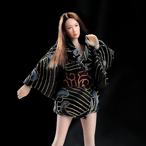 Miniatura 4 de RoofWorld Esculpe de cabeza femenina a escala 112, Europen Beauty Planted Hair Head Tallado para 6 pulgadas Phicen TBLeague figura de acción cuerpo