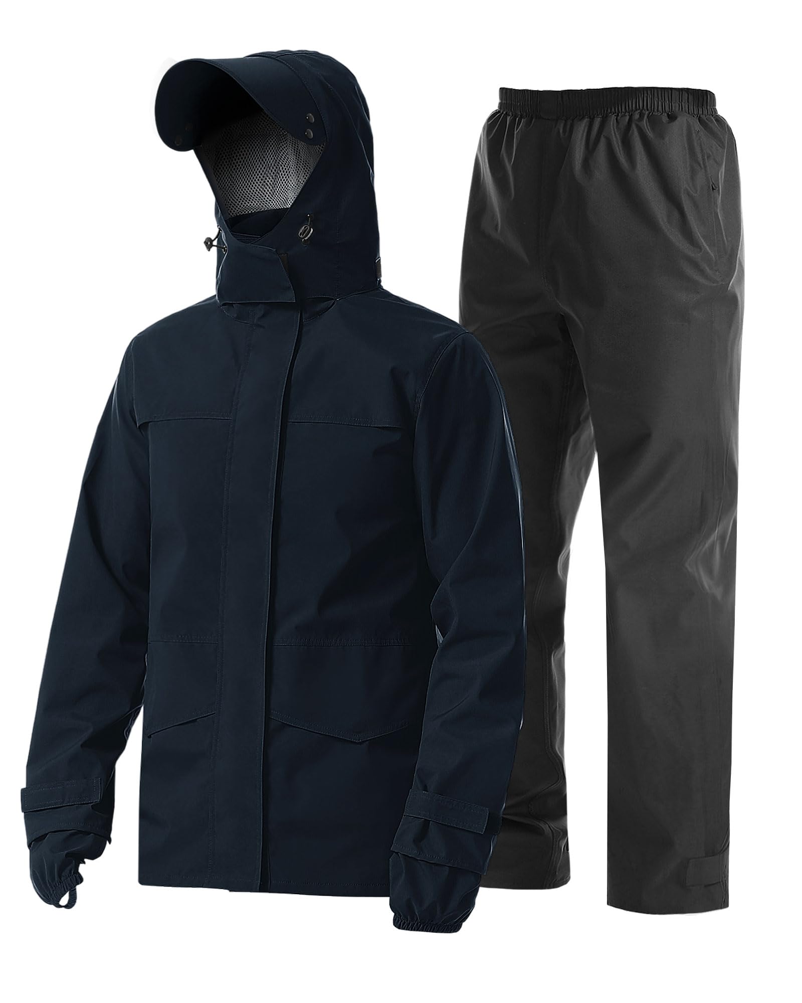 Coutyuyi Herren Regenanzug Wasserdichte Regenjacke Atmungsaktiver Leichter Regenmantel mit Kapuze Geeignete Regenkleidung für Freizeit, Outdoor-Sport, Golf, Wandern