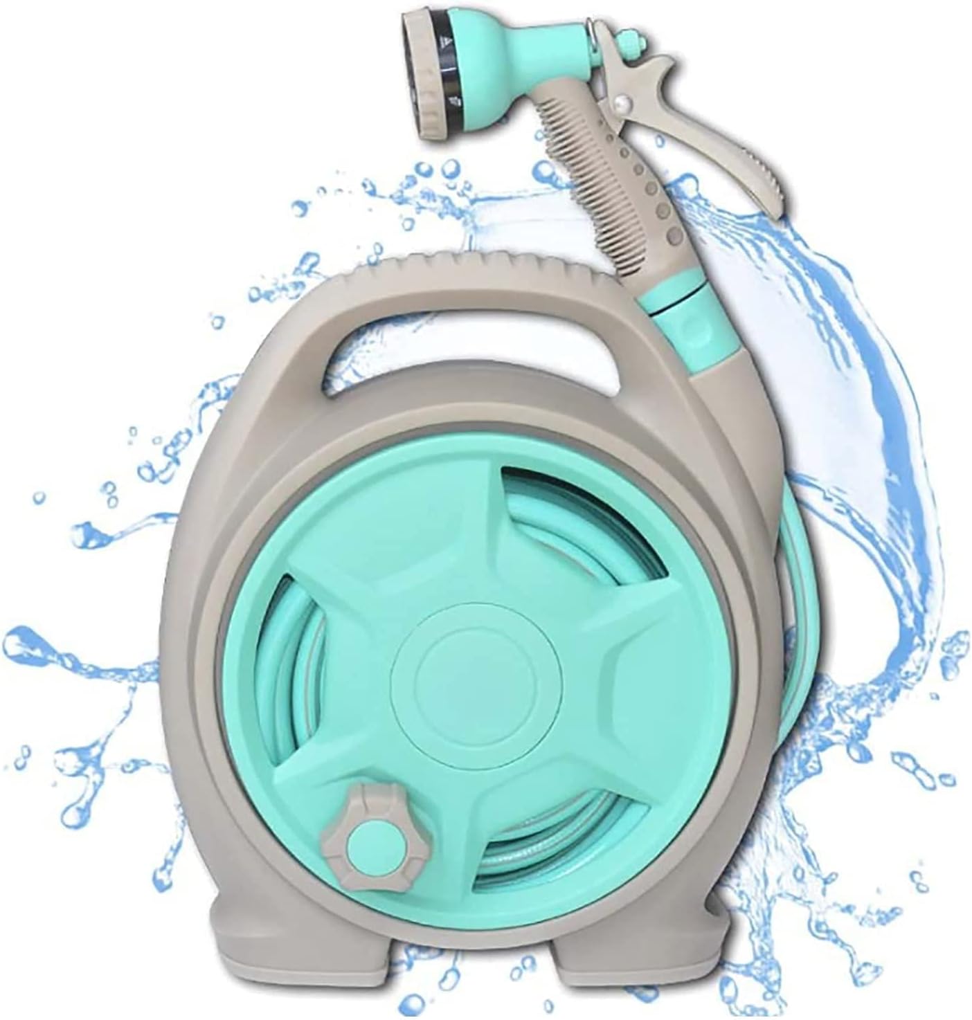 MAHVIW Garden Hose Watering Equipment Water Hose Garden Hose Reel 50 Feet, Retractable Car Hose Reel Storage Rack, Car Wash Water Gun Microsoft Tube Set Universal Joint Gardening Watering Shower Pet