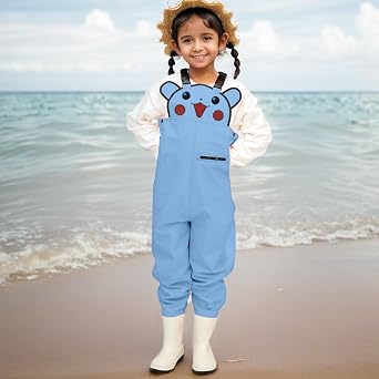 Waders Cuissardes De Pêche Imperméables Pour Enfants - Pantalon Pluie Avec Bottes Et Poche Réglable | Garçons Filles