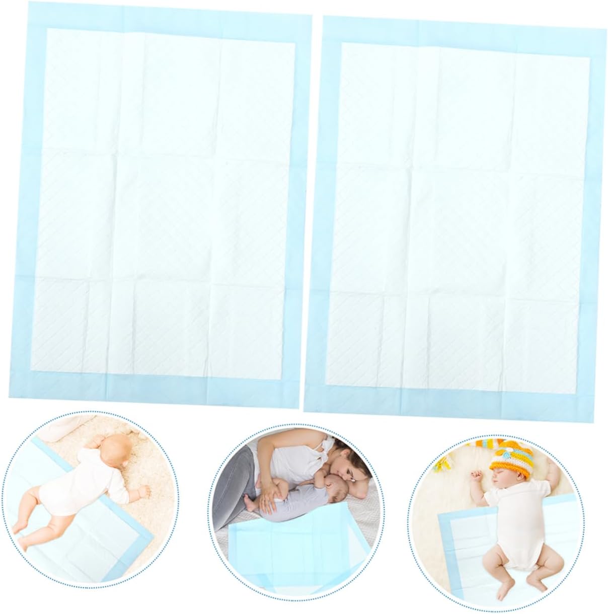 Cabilock 10pcs Disposable Changing Pad Covers Thick Absorbent for Diaper Changes PE Cotton Soft Travel Portable Protection