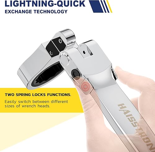 Miniatura 5 de haisstronica Juego de llaves combinadas métricas reversibles, 6 llaves de trinquete CR-V de extremo abierto de 0.315-0.591 in para automóvil,