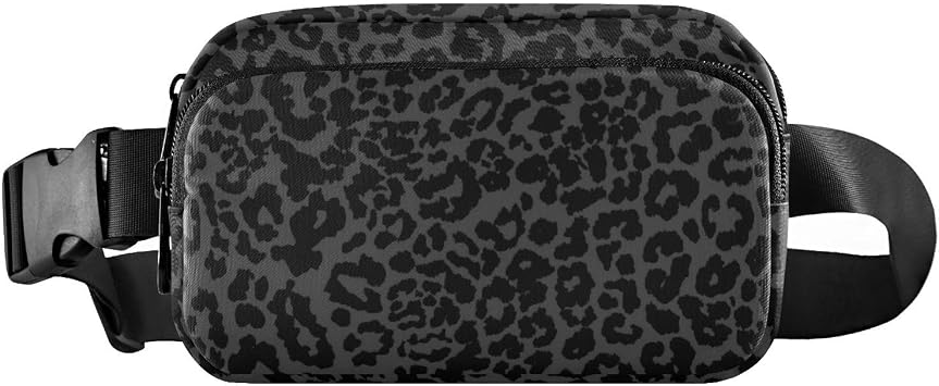 senya Black-white Leopard Print Fanny Pack Crossbody Bags for Women Belt Bag Running Waist Bag with Adjustable Strap