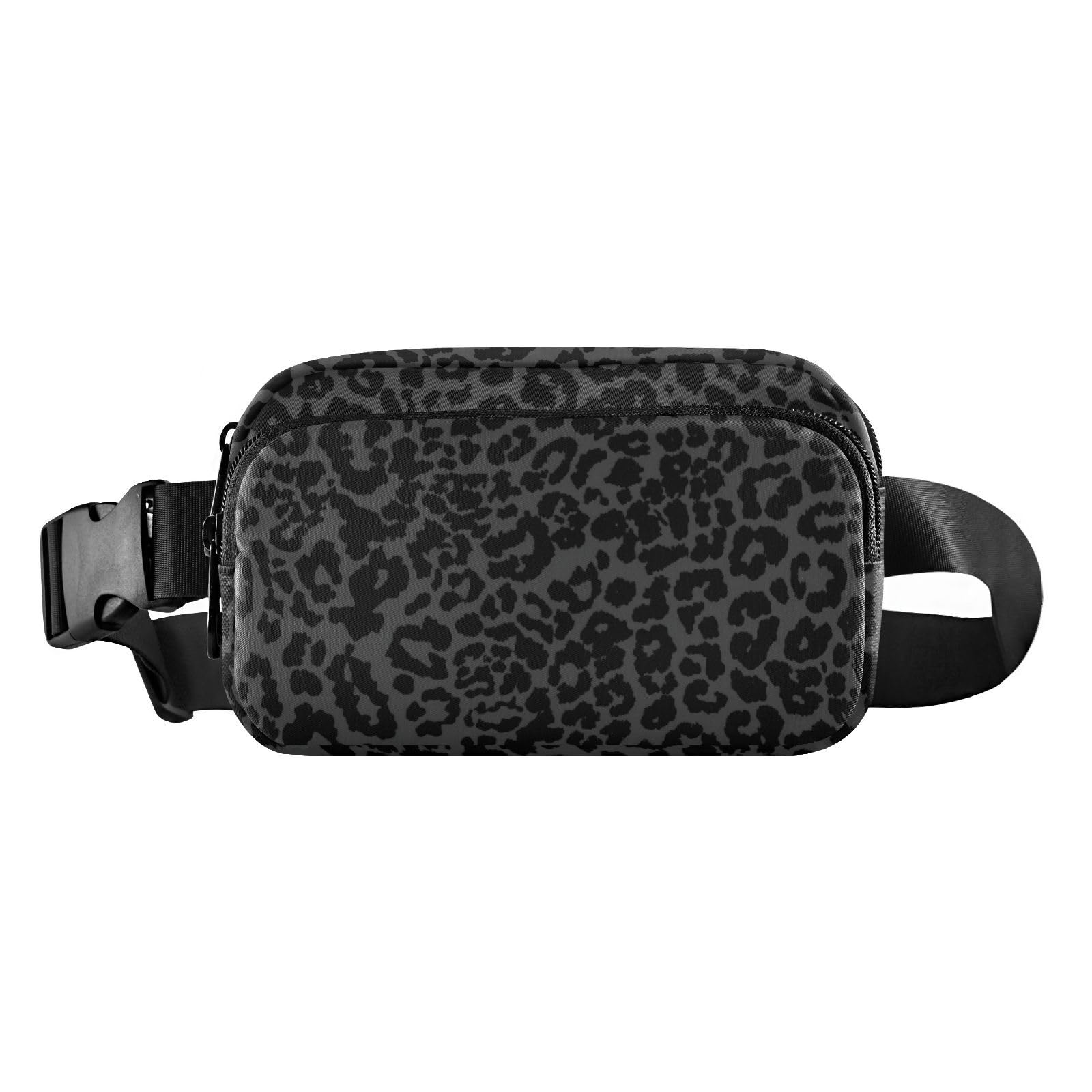 senya Black-white Leopard Print Fanny Pack Crossbody Bags for Women Belt Bag Running Waist Bag with Adjustable Strap