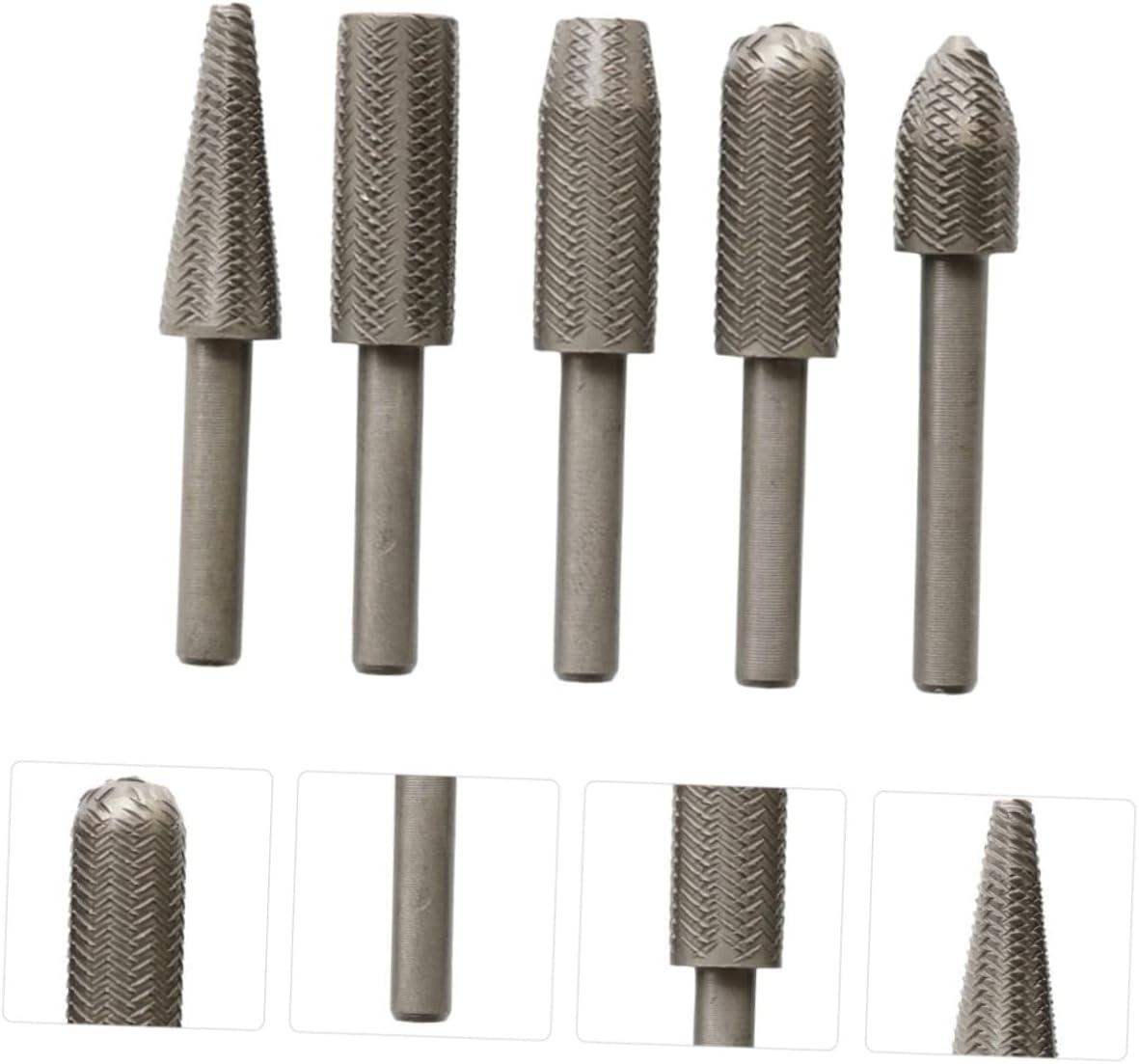 ABOOFAN Electric Rotary File Set Wood Carving Tools Grinding Heads 5-Piece Rotary Drill Bit Set for Precision Polishing and Shaping Suitable for Craftsmen and DIY Enthusiasts