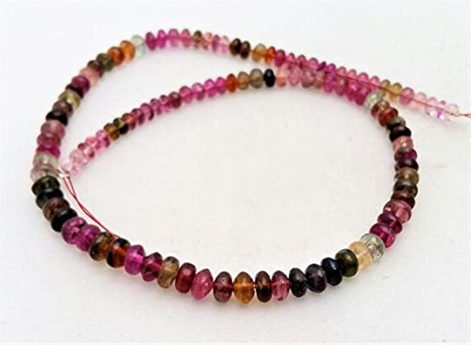 Tourmaline multicolore naturelle perles lisses LKBEADS 3-5mm pour création bijoux