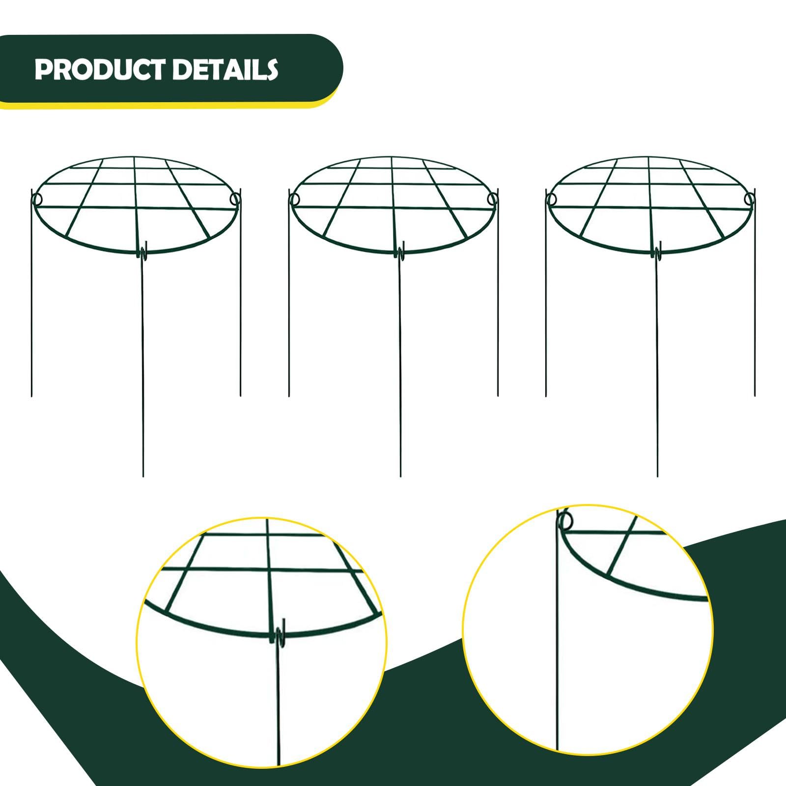 3 Pièces Tuteurs de Plantes Soutiens Métalliques pour Pivoines Armature pour Roses Cages Hydrangeas Installation Facile Convient à L'Utilisation Intér, 30x40 Cm