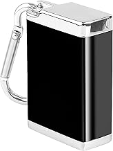 Cendrier de poche pour les déplacements - Anti-odeurs - Petit cendrier mobile - Cendrier de poche avec mousqueton - Noir