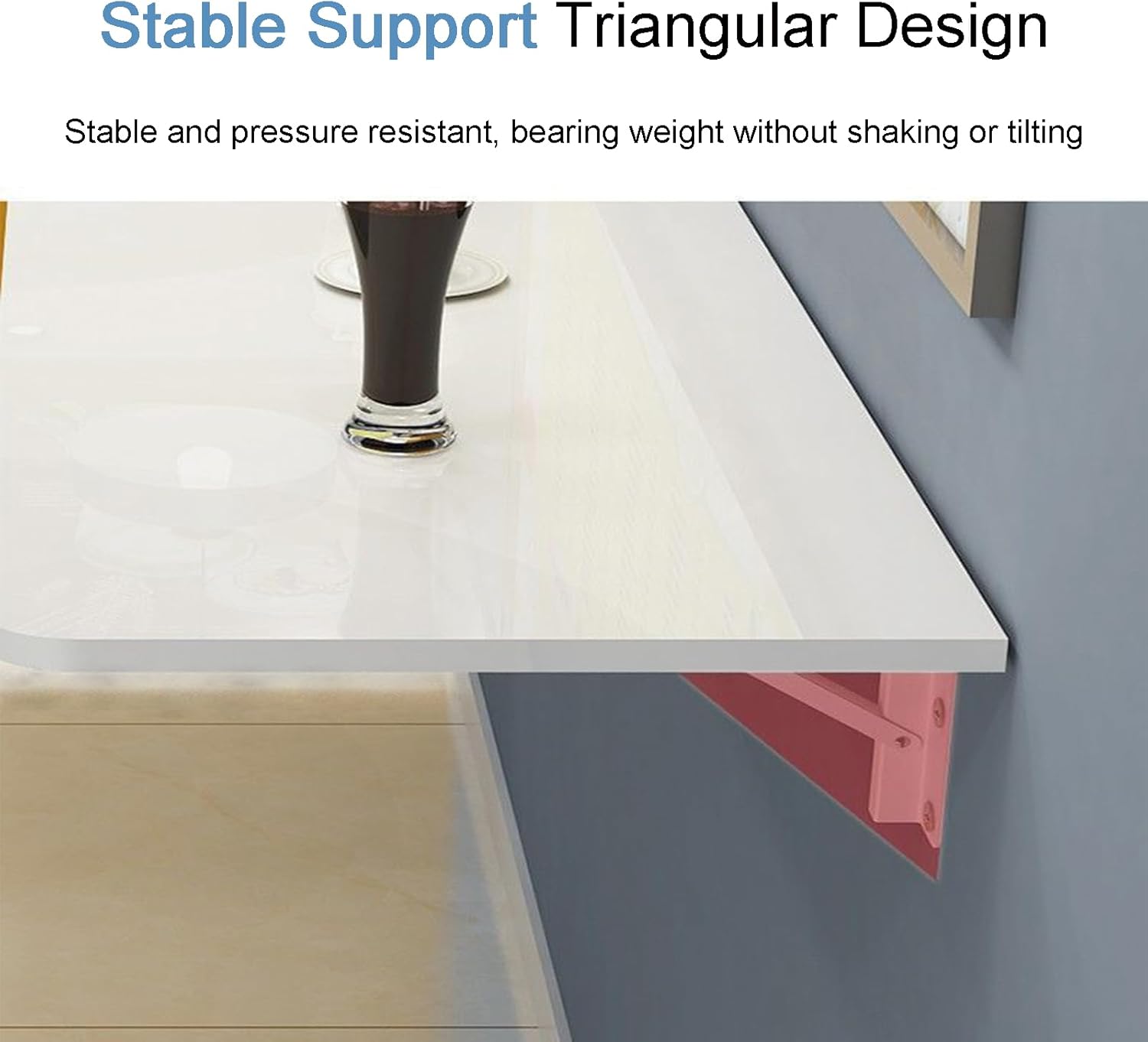 Wall Mounted Folding Workbench, Small Space Hanging Narrow Long Desk, Heavy Duty Small Fold Down Work Table for Garage, Workshop, Home, Office, Kitchen (White, 39.3 x 11.8 inch)