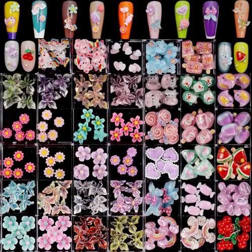 250pc 3D Nail Charms Set - Diverse Shapes & Colors for Acrylic Nails & DIY Crafts (#3)