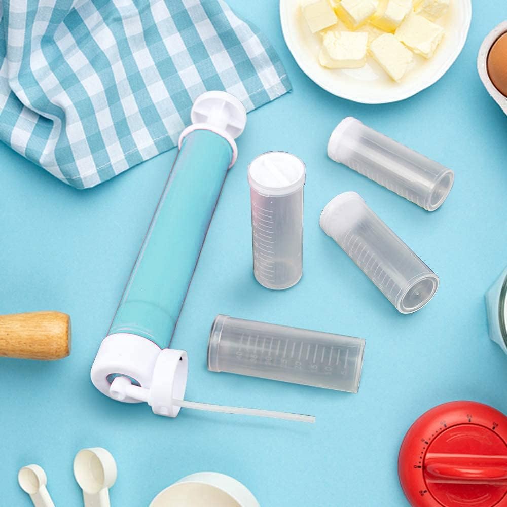 Manual Airbrush for Cakes,DIY Baking Cake Airbrush Decorating Tools for Cupcakes Cookies and Desserts (Blue)