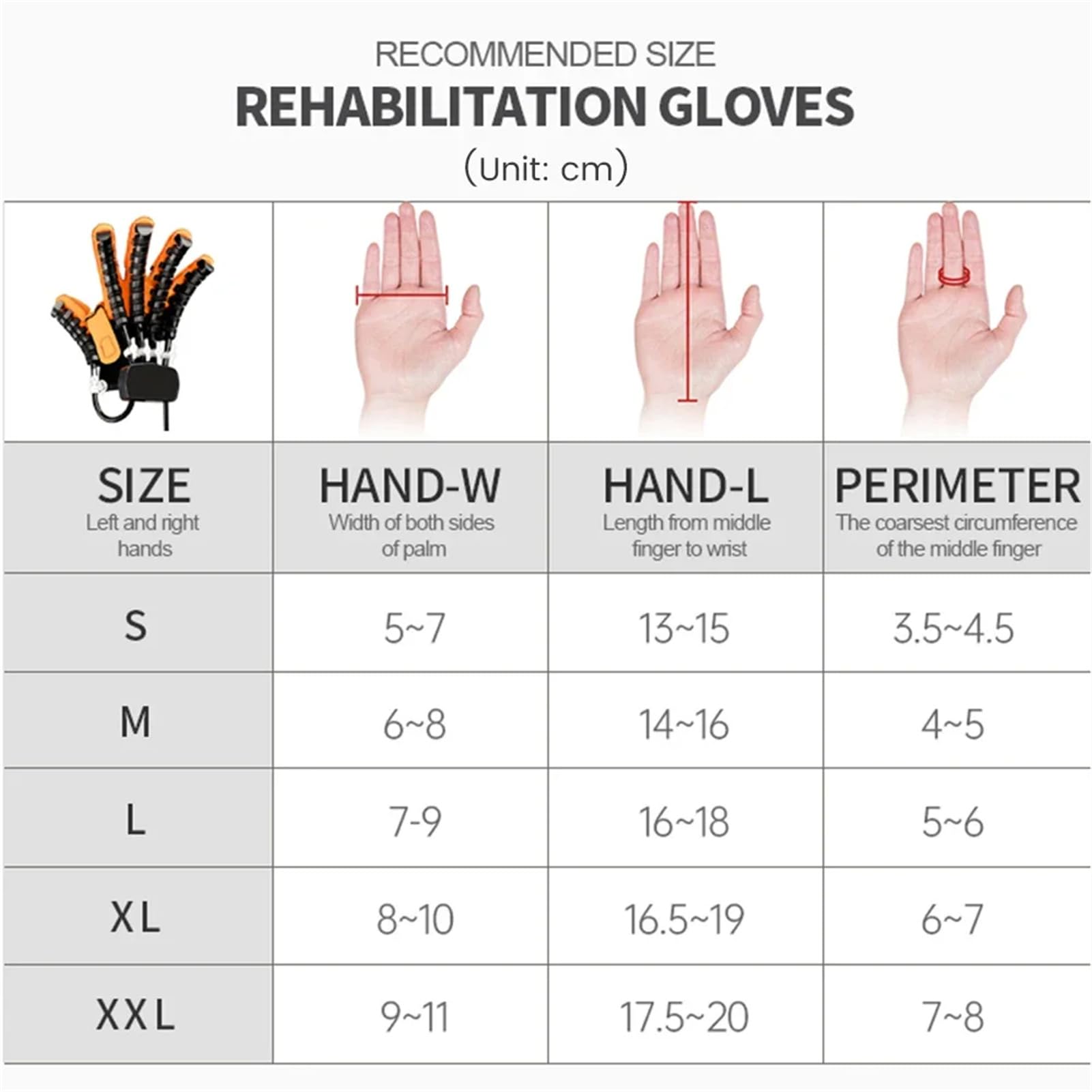 Gants robotisés de récupération après Un AVC, entraîneur de rééducation des Doigts réglable pour hémiplégie, arthrite, Main Droite et Main Gauche