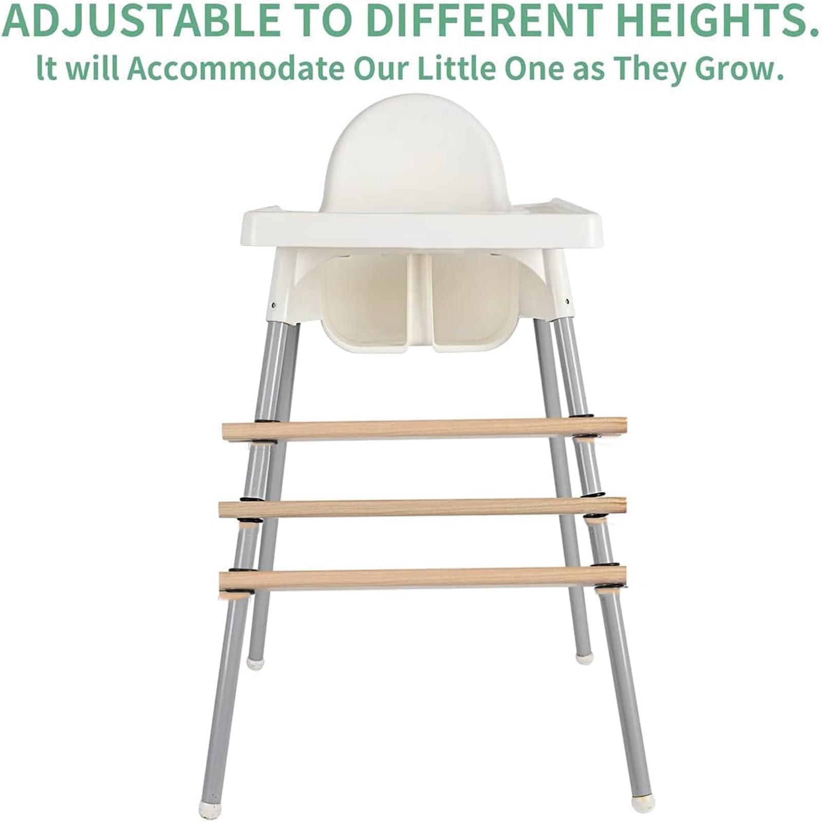Reposapiés para Trona, Reposapiés Silla Alta Compatible con la Trona Antilop de IKAE, Ajustable de Natural de Madera accesorios para Trona (pino)