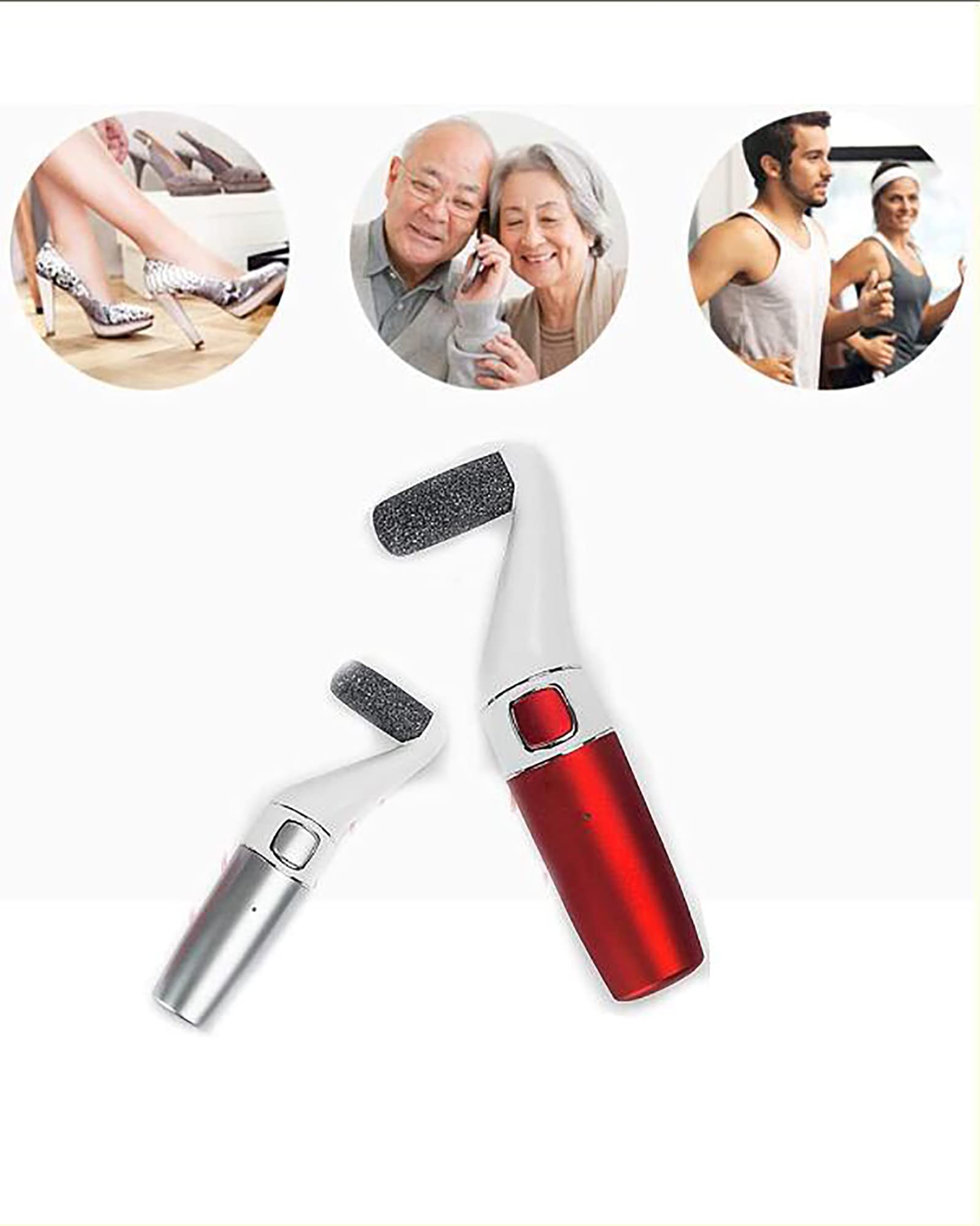 Removedor de Callos de pie eléctrico portátil Lima de pie USB Herramientas Profesionales de pedicura con 2 Cabezales de Rodillos y 1 Cepillo de Limpieza, Gris (Gris)