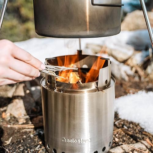 Miniatura 7 de Solo Stove Campfire – Estufa de leña compacta de campamento para 4 + personas para mochileros, camping, supervivencia. Burns Twigs – no necesita