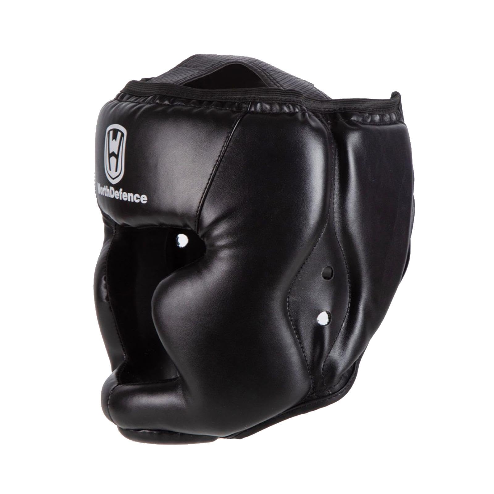 Milageto Boxeo Protector Casco Casco Cubierto Protector Facial Diseño Ventilado Material PU Adecuado para Entrenamiento Niños Adultos Hombres M