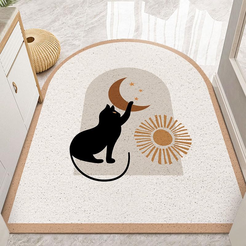 Tapis de sol orange et noir lavable pour entrée et chambre