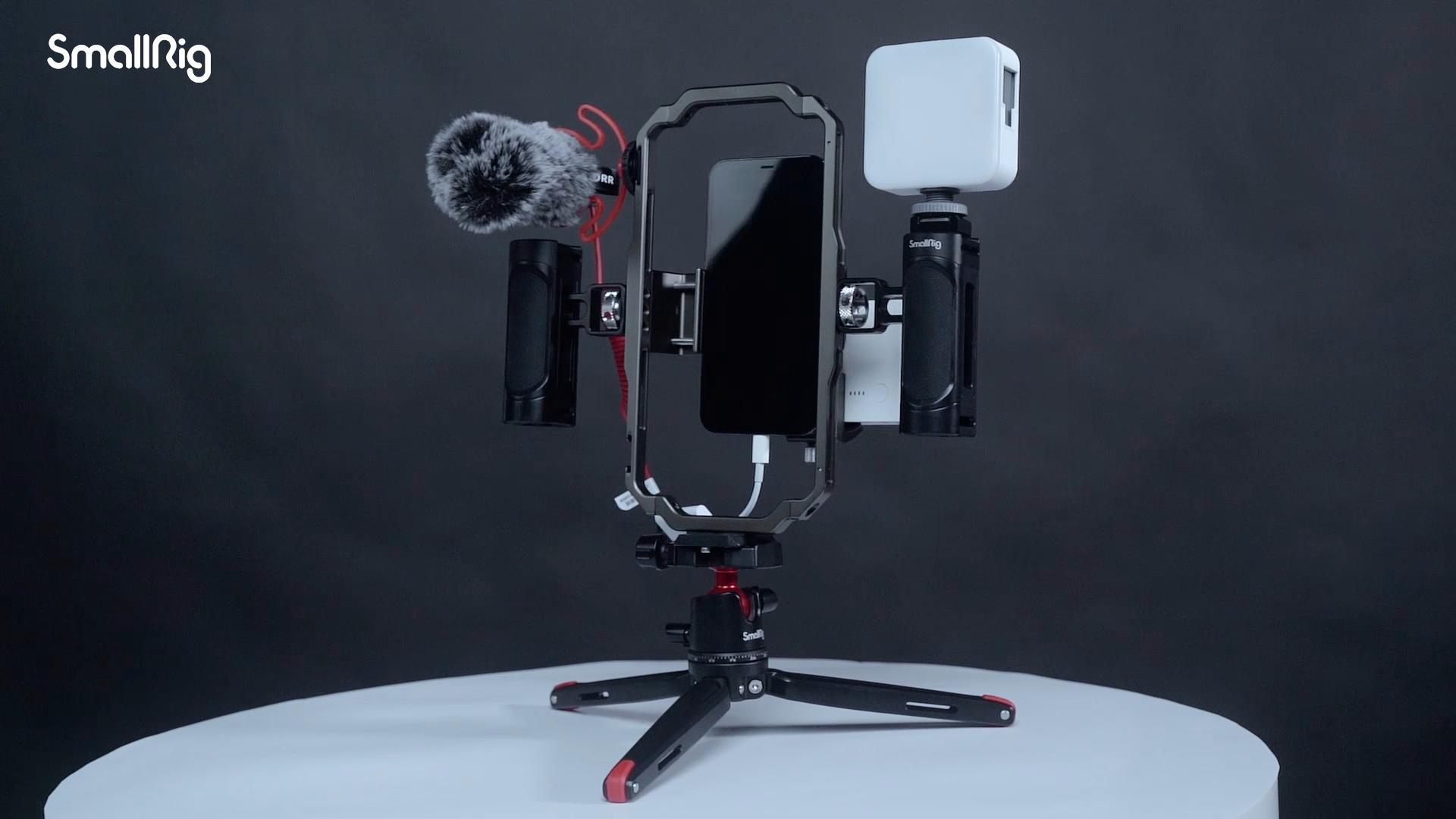 NEEWER Universal Smartphone Video Rig mit Griffen, 67 mm Filteradapter, Anti-Drop, Kaltschuh, kompatibel mit DJI Mikrofon, iPhone, Samsung, Galaxy, Android, Handy-Käfig-Stabilisator für Videoaufnahmen
